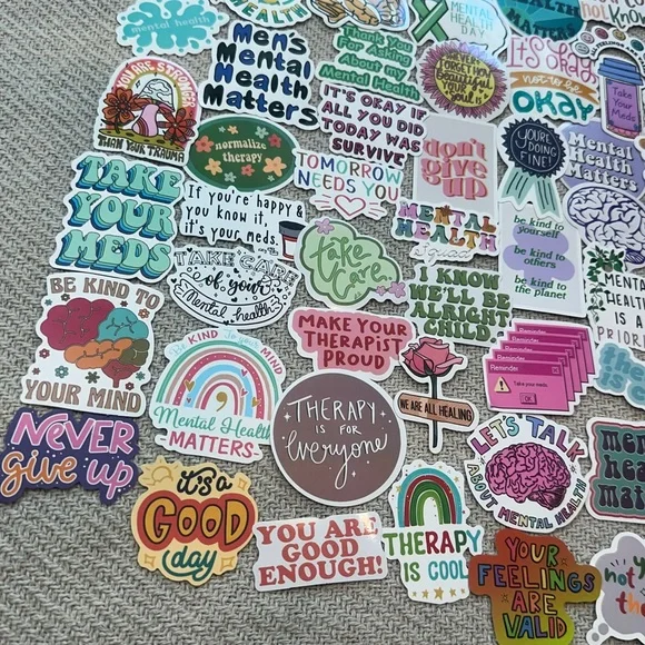 Mental Health Matters Stickers 100 pcs Therapy Kindness Meds Motivation - Picture 3 of 9